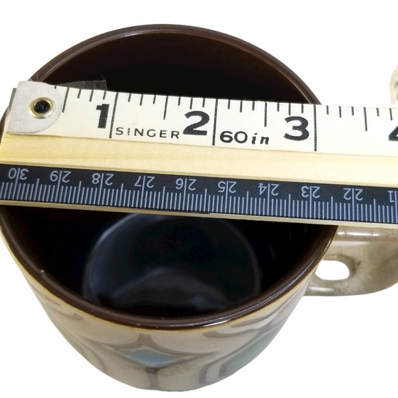 Vintage Mr. Coffee, Ceramic Coffee Tea Cup Mug w/ Spoon Holder Geometric Design - Picture 9 of 9